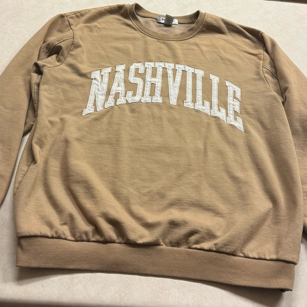 RSQ Nashville Tan Crewneck Sweater
